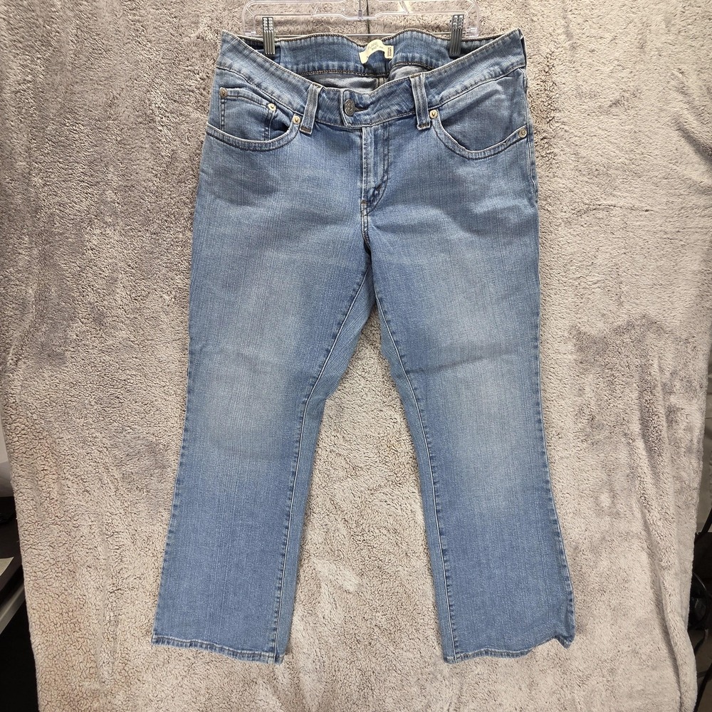 Levis 542 Jeans Womens 18 Blue Mid Rise Flare Stretch Bootcut Zip Fly Denim